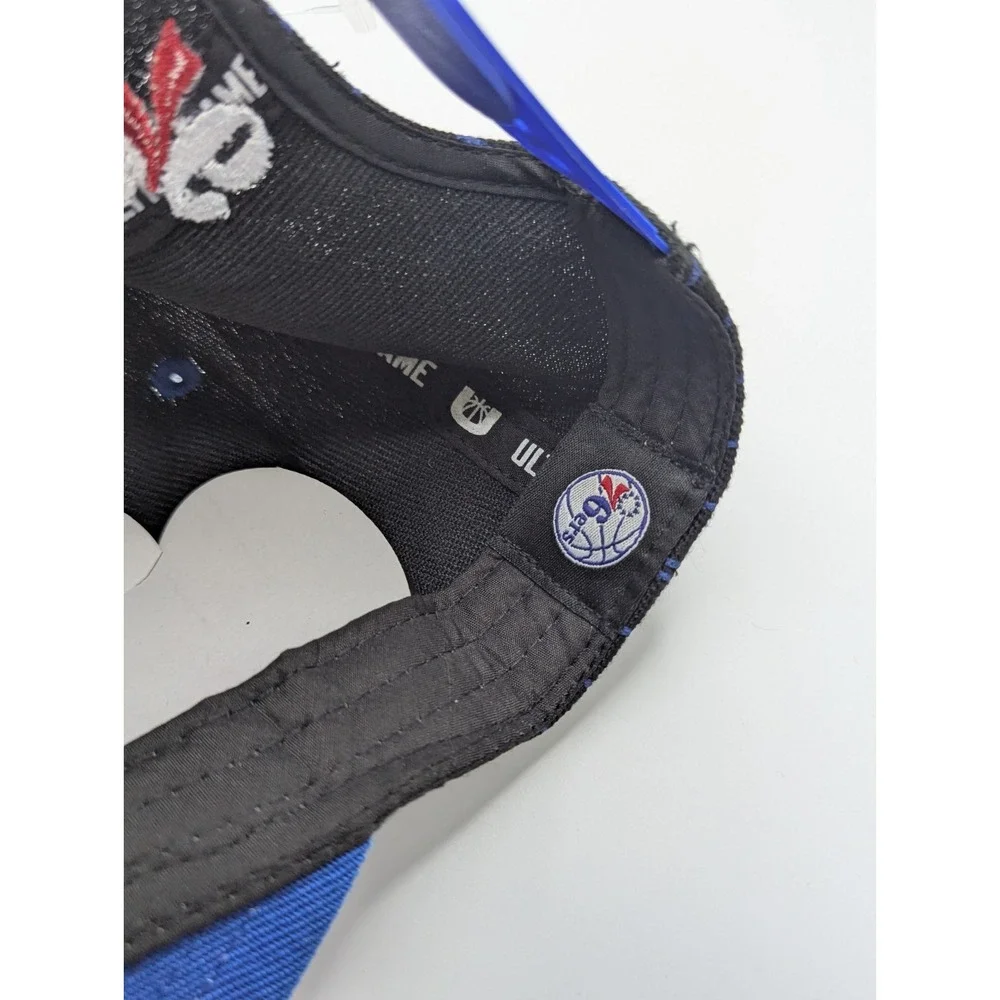 NWT Ultra Game Philadelphia 76ers‎ Hat Cap Pinstripe Black Blue Snapback NBA